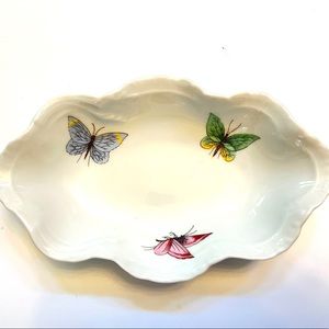 Vintage LEC Leclair Limoges porcelain dish tray butterfly France